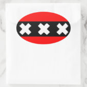 Sticker Ovale Drapeau d'Amsterdam (Sac)