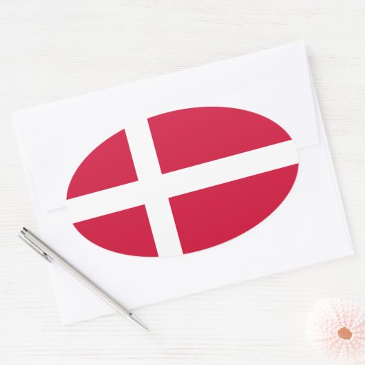 Sticker ovale Drapeau Danemark (Enveloppe)