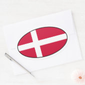 Sticker ovale Drapeau Danemark (Enveloppe)