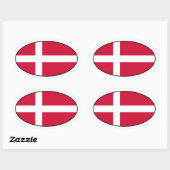 Sticker ovale Drapeau Danemark (Feuille)