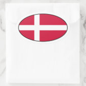 Sticker ovale Drapeau Danemark (Sac)