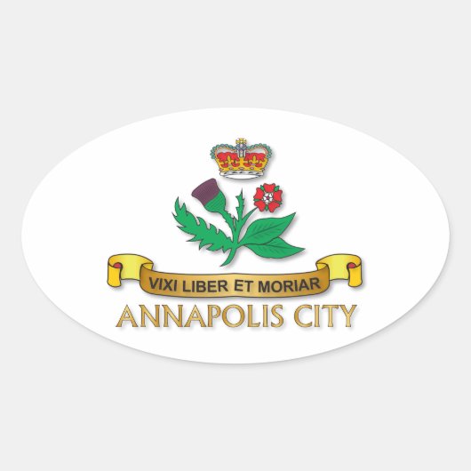 Sticker Ovale Drapeau d'Annapolis (Devant)