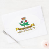 Sticker Ovale Drapeau d'Annapolis (Enveloppe)
