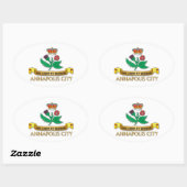 Sticker Ovale Drapeau d'Annapolis (Feuille)