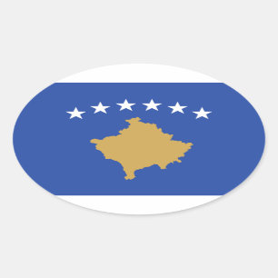 Sticker Ovale Drapeau d'autocollant d'ovale de Kosovo