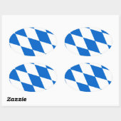 Sticker Ovale Drapeau de Bavière (Feuille)