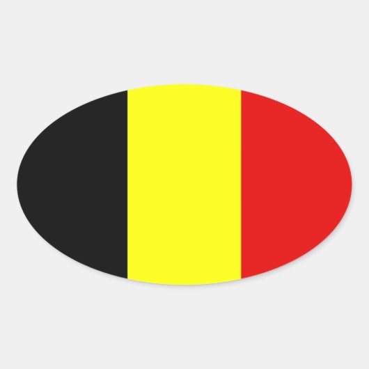 Sticker Ovale Drapeau de Belgique (Devant)