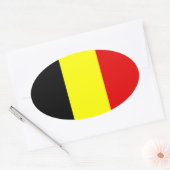 Sticker Ovale Drapeau de Belgique (Enveloppe)