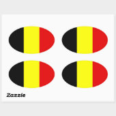 Sticker Ovale Drapeau de Belgique (Feuille)