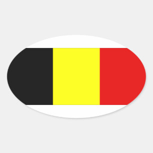 Sticker Ovale Drapeau de Belgique