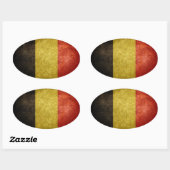Sticker Ovale Drapeau de Belgique (Feuille)