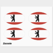 Sticker Ovale Drapeau de Berlin (Feuille)