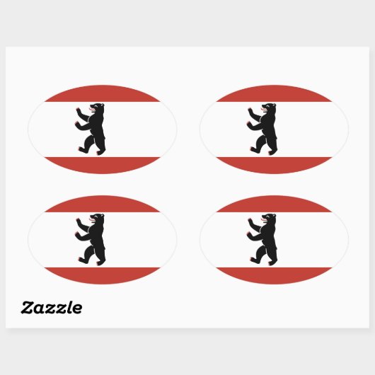 Sticker Ovale Drapeau de Berlin (Feuille)