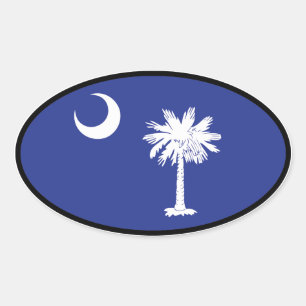 Sticker ovale Drapeau de Caroline du Sud