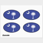 Sticker ovale Drapeau de Caroline du Sud (Feuille)