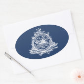 Sticker Ovale Drapeau de Charleston, Caroline du Sud (Enveloppe)