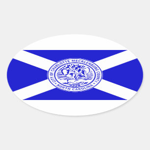 Sticker Ovale Drapeau de Charlotte, NC