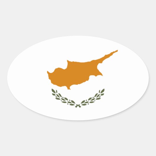 Sticker Ovale Drapeau de Chypre (Devant)