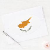 Sticker Ovale Drapeau de Chypre (Enveloppe)