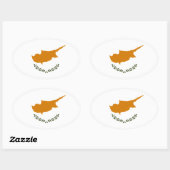 Sticker Ovale Drapeau de Chypre (Feuille)