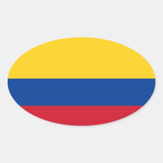 Sticker ovale drapeau de Colombie (Devant)