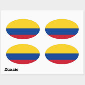 Sticker ovale drapeau de Colombie (Feuille)