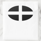 Sticker Ovale Drapeau de Cornwall (Sac)