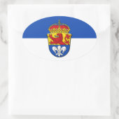 Sticker Ovale Drapeau de Darmstadt, Allemagne (Sac)