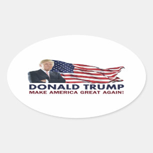 Sticker Ovale Drapeau de Donald Trump USA