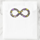 Sticker Ovale Drapeau de fierté non-binaire doodle neurodiverse  (Sac)
