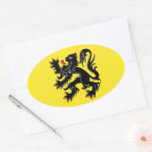 Sticker Ovale Drapeau de Flandre (Enveloppe)