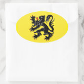 Sticker Ovale Drapeau de Flandre (Sac)