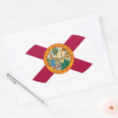Sticker Ovale Drapeau de Floride (Enveloppe)