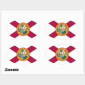 Sticker Ovale Drapeau de Floride (Feuille)