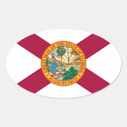 Sticker Ovale Drapeau de Floride (Devant)