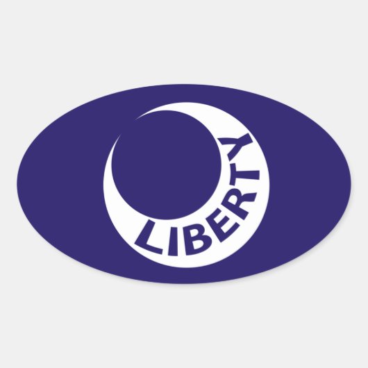 Sticker Ovale Drapeau de Fort Moultrie, Caroline du Sud. (Devant)