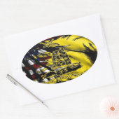 Sticker Ovale Drapeau De Gadsden - Liberté Ou Mort (Enveloppe)