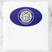 Sticker Ovale Drapeau de Hartford, Connecticut (Sac)