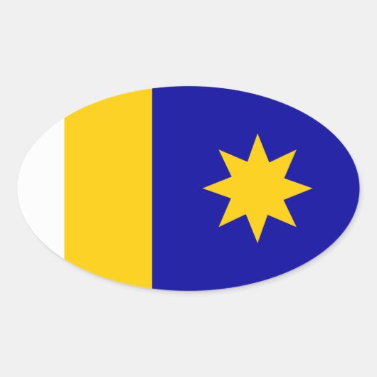 Sticker Ovale Drapeau de Hutchinson, Kansas (Devant)