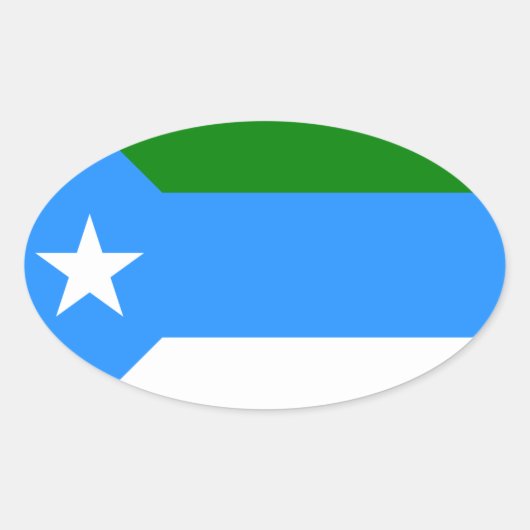 Sticker Ovale Drapeau de Jubaland, Somalie (Devant)