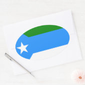 Sticker Ovale Drapeau de Jubaland, Somalie (Enveloppe)