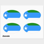 Sticker Ovale Drapeau de Jubaland, Somalie (Feuille)