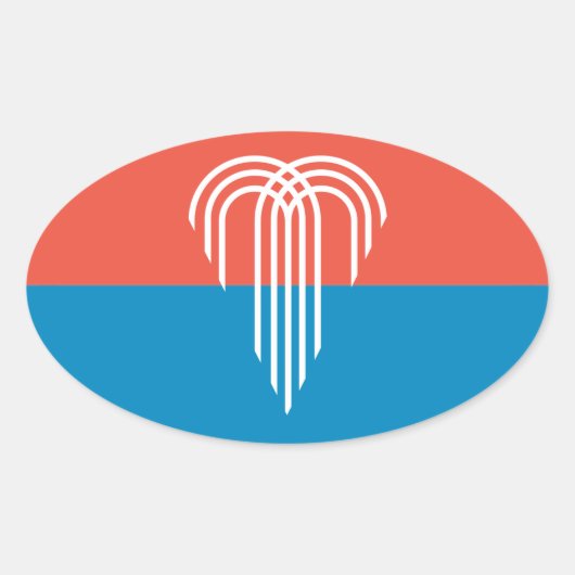 Sticker Ovale Drapeau de Kansas City (2023), Missouri (Devant)