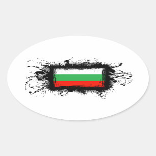 Sticker Ovale Drapeau de la Bulgarie