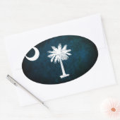 Sticker Ovale Drapeau de la Caroline du Sud ; (Enveloppe)