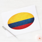 Sticker Ovale Drapeau de la Colombie (Enveloppe)