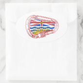 Sticker Ovale Drapeau de la Colombie-Britannique Escalade carabi (Sac)