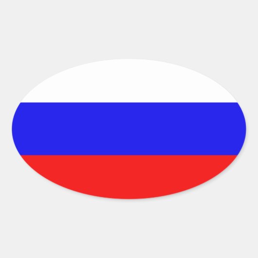 Sticker Ovale Drapeau de la Fédération de Russie (Devant)