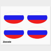Sticker Ovale Drapeau de la Fédération de Russie (Feuille)