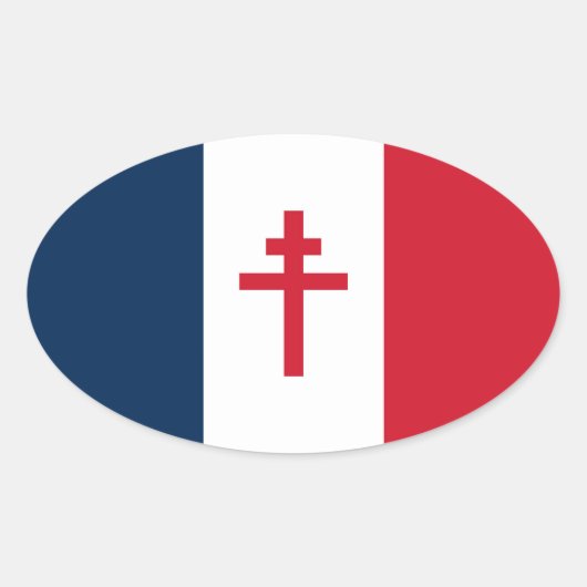 Sticker Ovale Drapeau de la France libre (Devant)